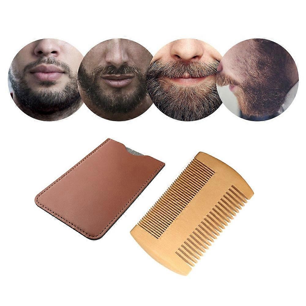 TW-BC90 Beard Wooden Comb Beard Shape Double-Sided Comb Wooden
