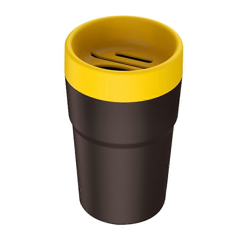 Multi-function Car Storage Box Trash Can Coin Change Container Tissue Card Holder(Yellow)