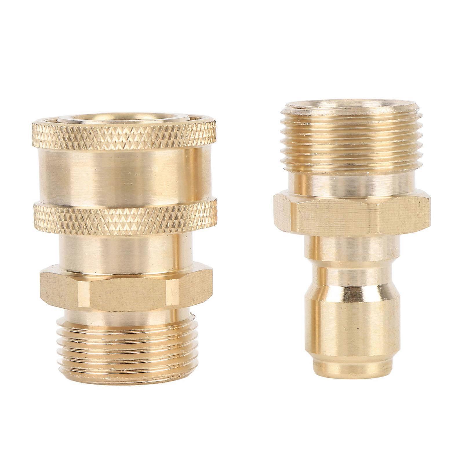 Adaptateur pour nettoyeur haute pression 5 000 psi, raccord fileté mâle M22 en laiton, connecteur rapide 3/8 po