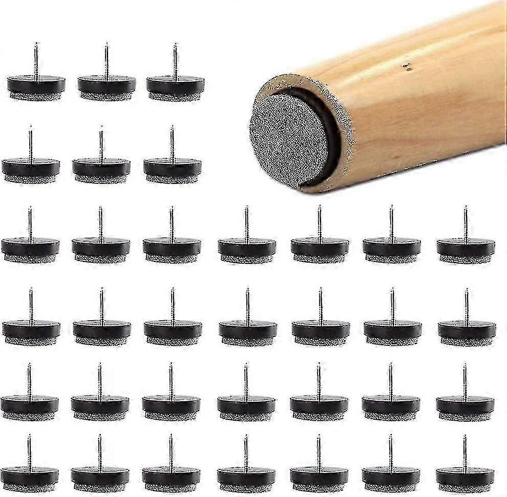 48 Pcs Furniture Pad Nails Chair Table Leg Felt Pads Nails Round Nail-on Slider Pads Nails 17mm/24mm Felt Pads Nails Protector For Wooden Furniture St