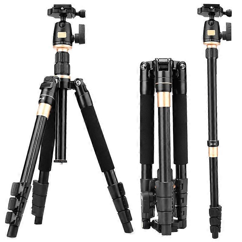 (Nova chegada) Q555 4-Section Folding Legs Liga de Alumínio Tripé Montagem Monopé Titular com Cabeça Esférica