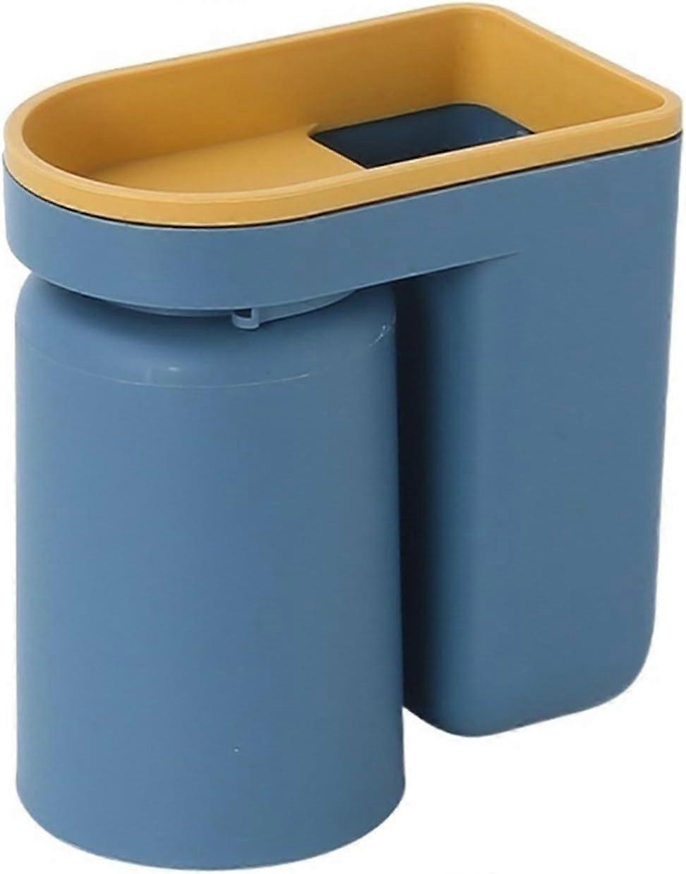 Toothbrush Holder with Gargle Cup No Drill, Wall-Mounted, BPA-Free Plastic, Compact Design for Bathroom Storage