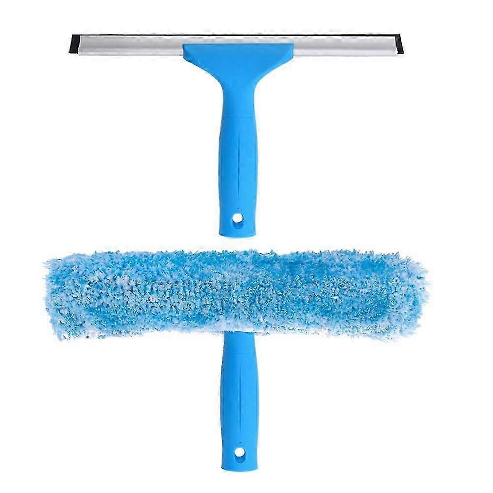 Professional Window Cleaning Combo - Squeegee & Microfiber Window Scrubber