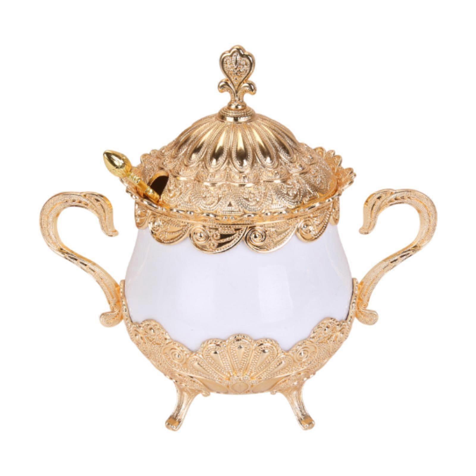 Sugar Container and Handle Canister Condiment Pot for Wedding Home Party