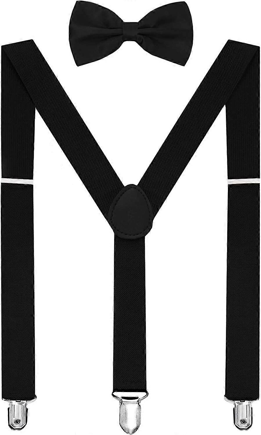 Solid Color Mens Y-Shape Suspenders with Strong Clips Adjustable Braces fast