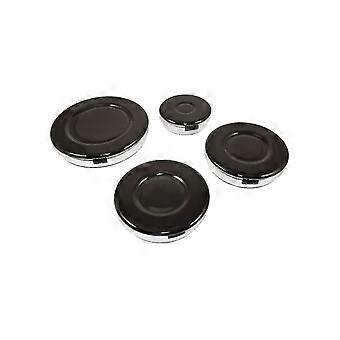 Hob Cooker Gas Burner Base And Cap Set 4 Piece 55mm 75mm 100mm High