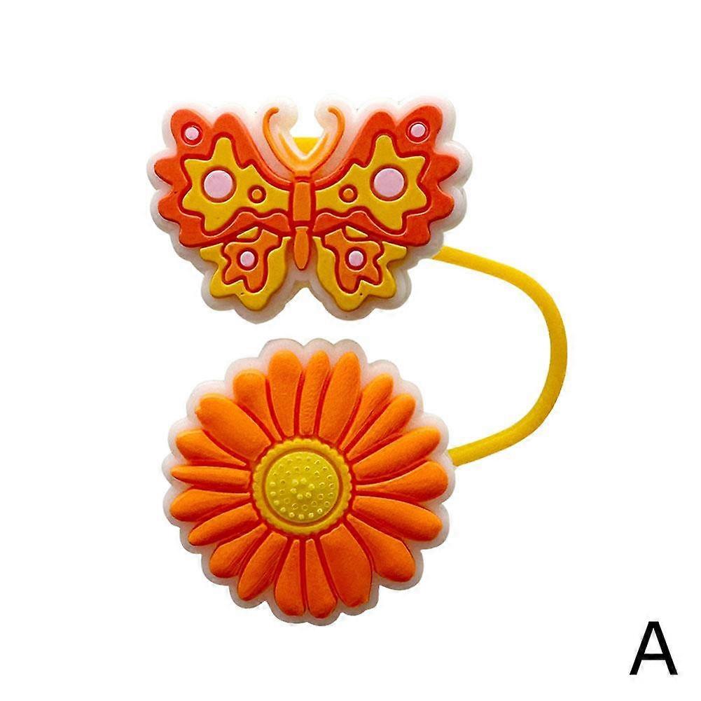 Butterfly Flower Straw Cap Cover for Stanley Cup Accessories Silicone 10mm n ew