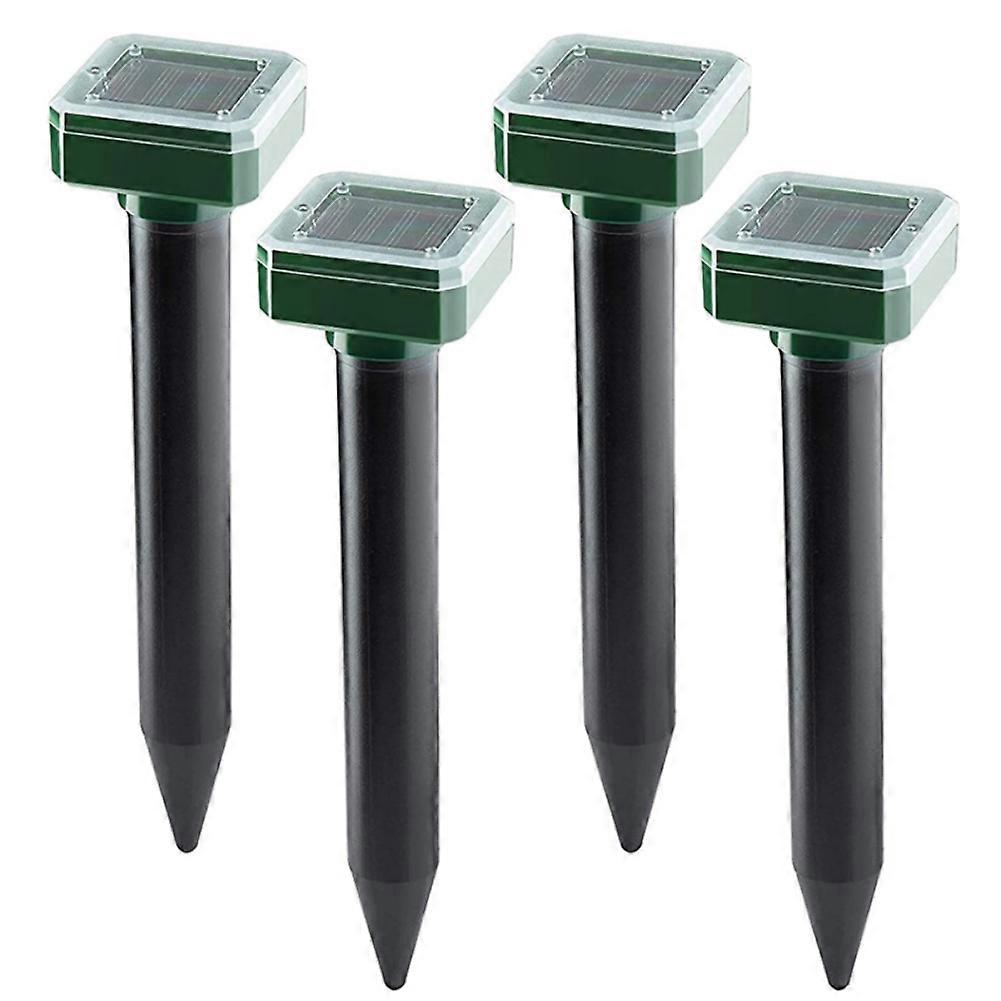 4PCS Solar Animal Repellant Mouse Continuous 24-Hour Protection Ultrasonic Flash Bird Animal Audible and Visual Alarm
