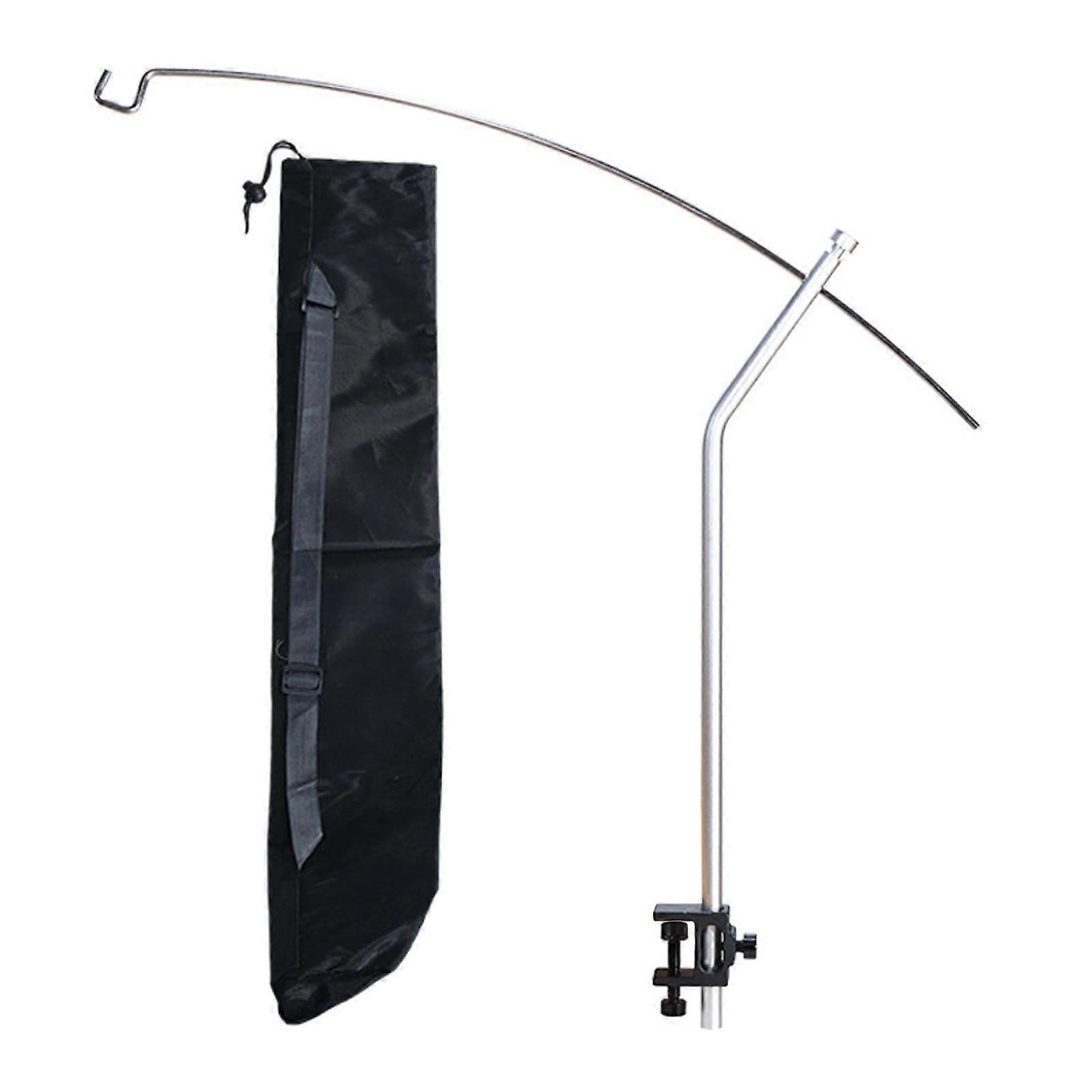 Camping Lantern Stand Folded Lamp Post Hanger for Fishing Backpacking Garden Silver