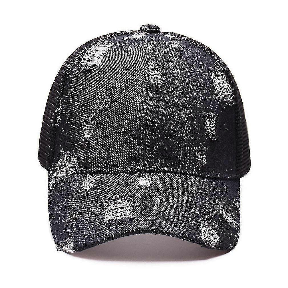 Denim Mesh Baseball Cap Breathable Rear Opening
