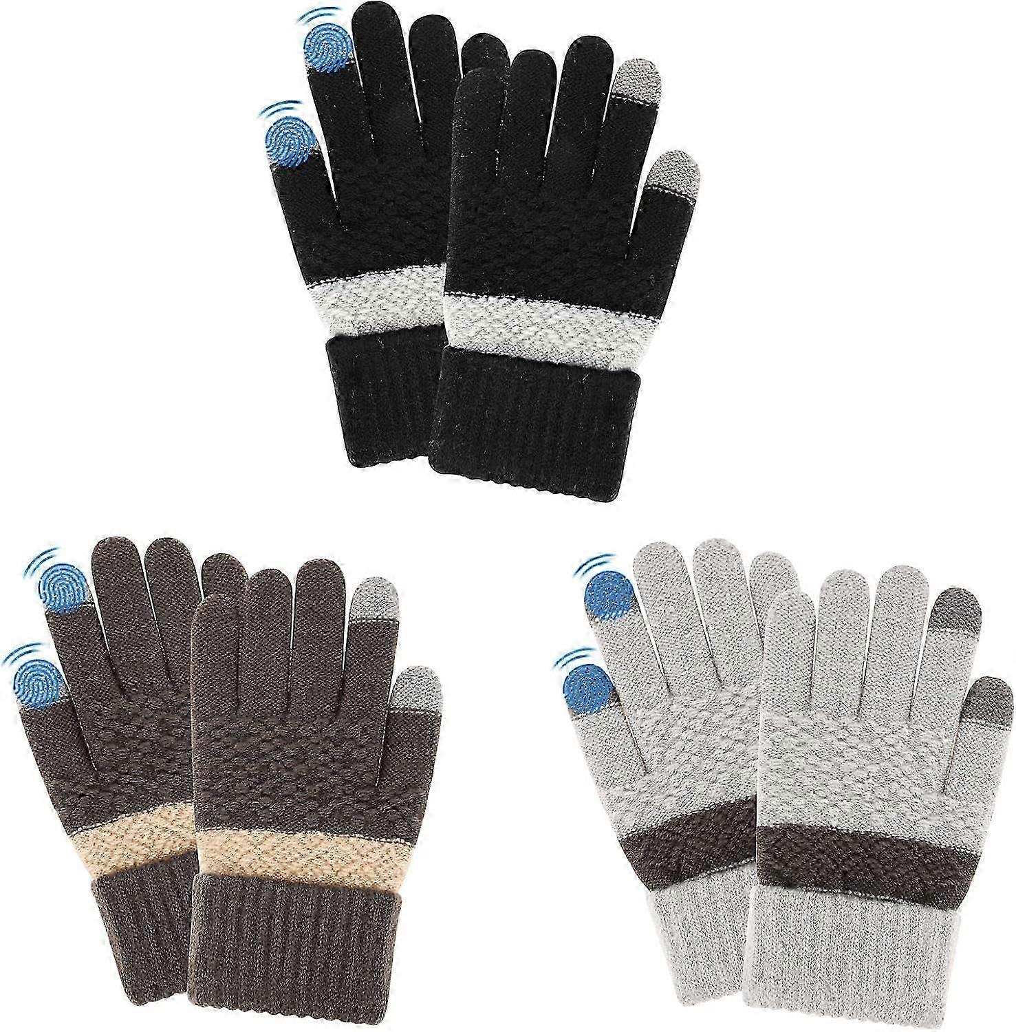 3 Pairs Touchscreen Gloves for Kids Winter Magic Gloves