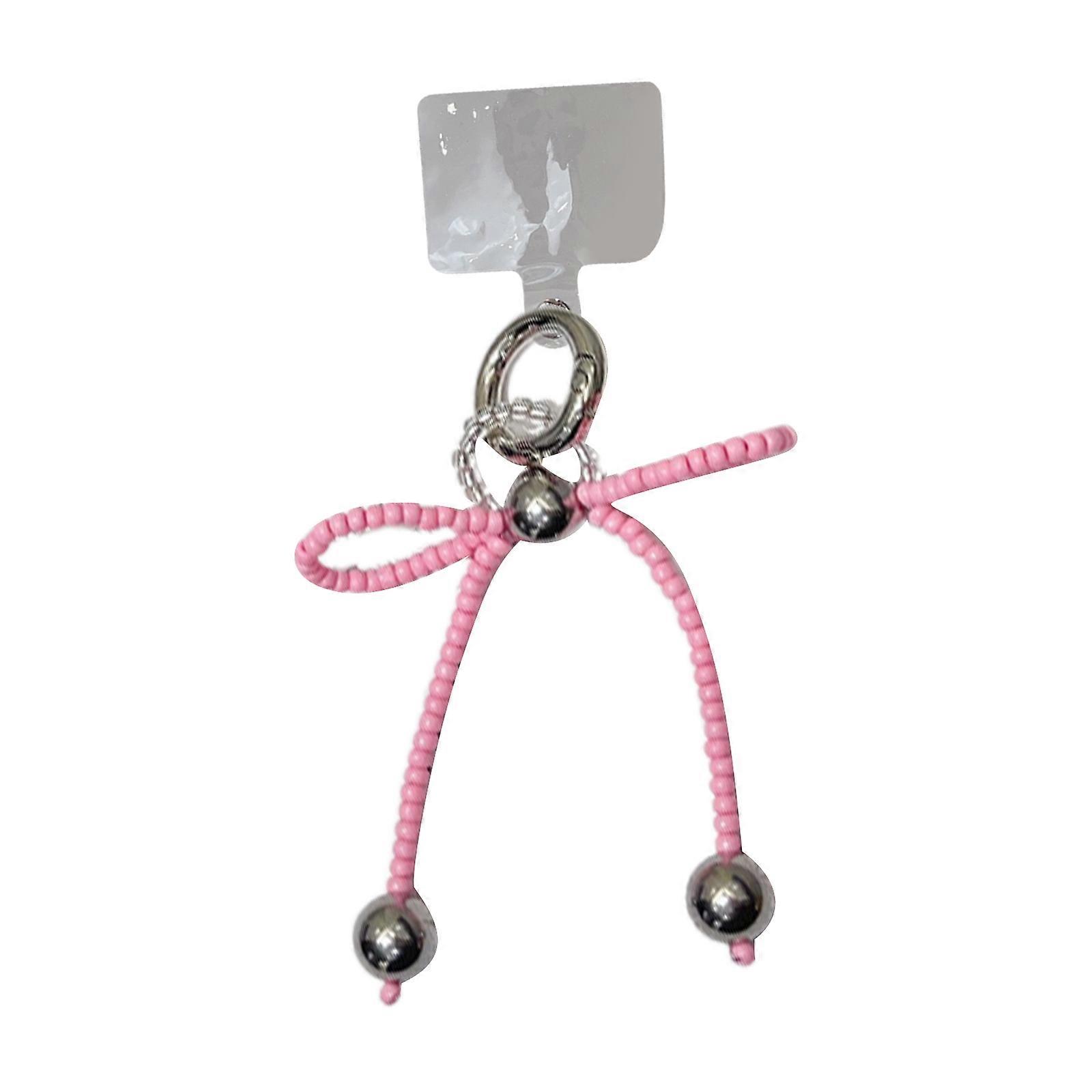 Bowknot pendentif breloque papillon noeud breloque téléphone longe accessoire pour femmes multifonctionnel porte-clés sac accessoires rose