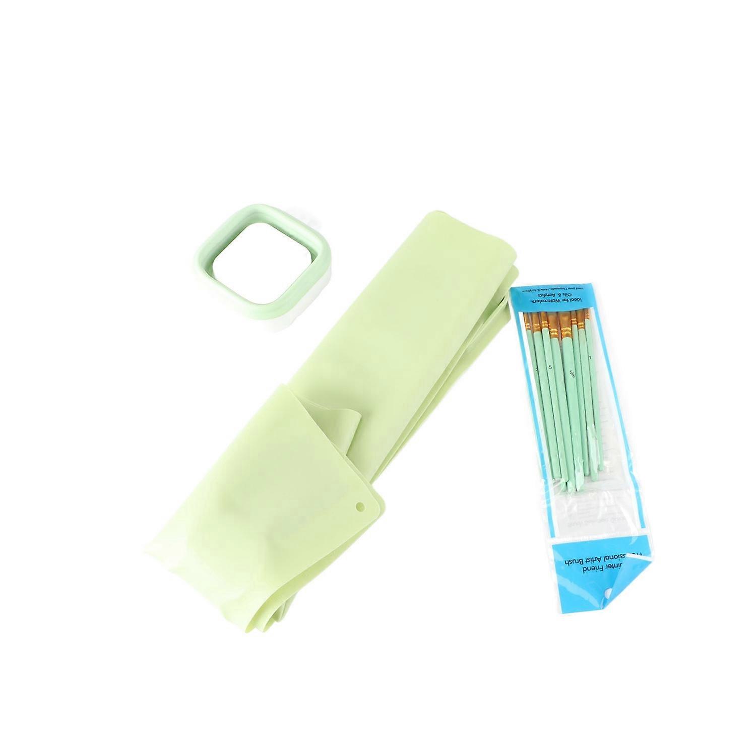 Painting Mat 50x40cm Non Slip Washable Silicone Art Mat with 10 Paint Brushes Cleaning Cup Palette G