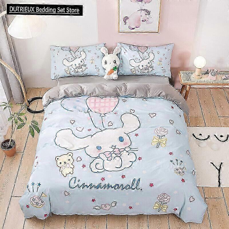 B801 Bed Sheets Cartoon Duvet Cover Cute Sanrio Cinnamoroll