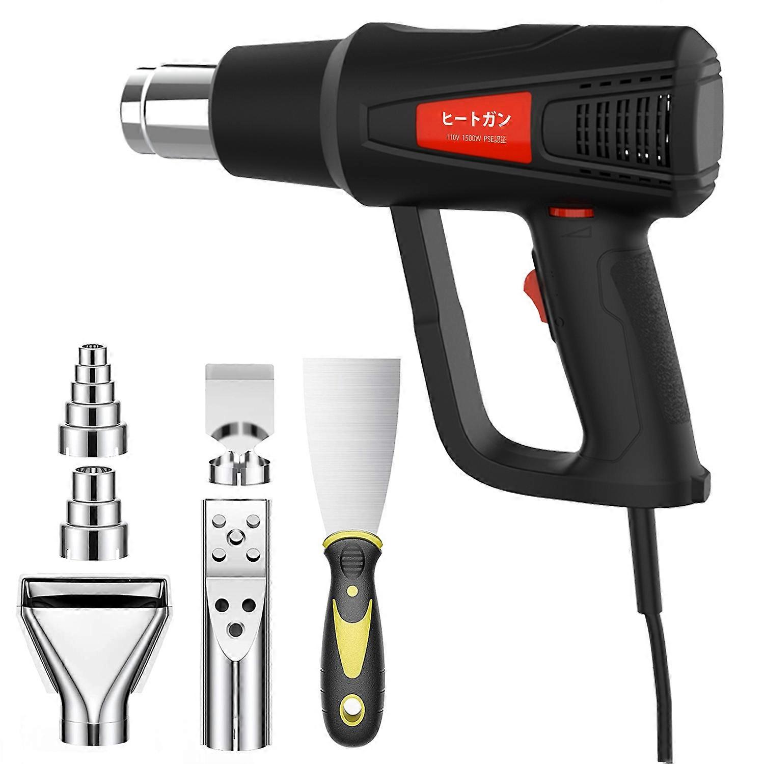 Heat Gun 1400W Variable Temperature Settings  120°F~1200°F (50°C~650°C)Heavy Duty Hot Air Gun Kit  w
