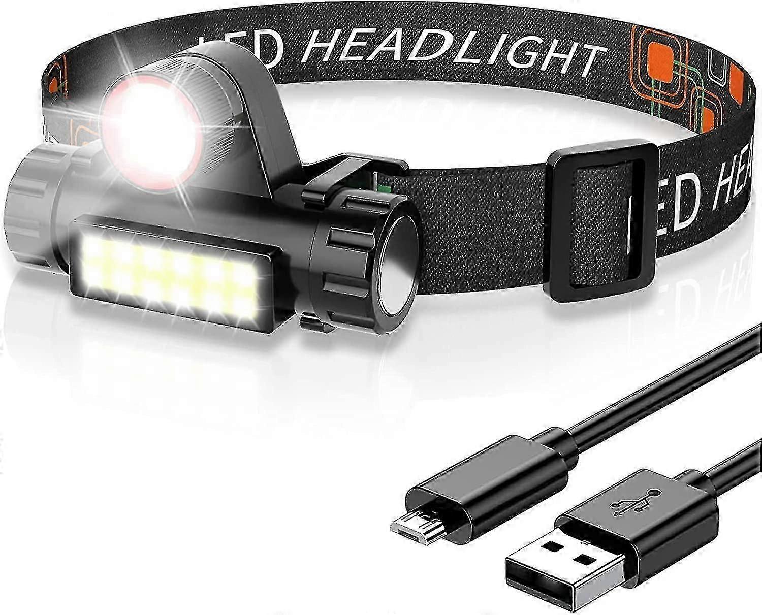 Waterproof Led Headlamp Powerful Headlamp Rechargeable Headlamp 4 Lighting Modes With Zoom Function Camping And Emergency Use Headlamp