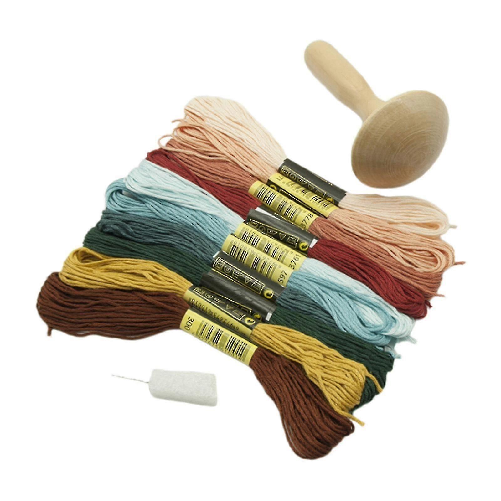Manual Diy Darning Mushroom Patching Tool Kit With Threads For Socks Scarves