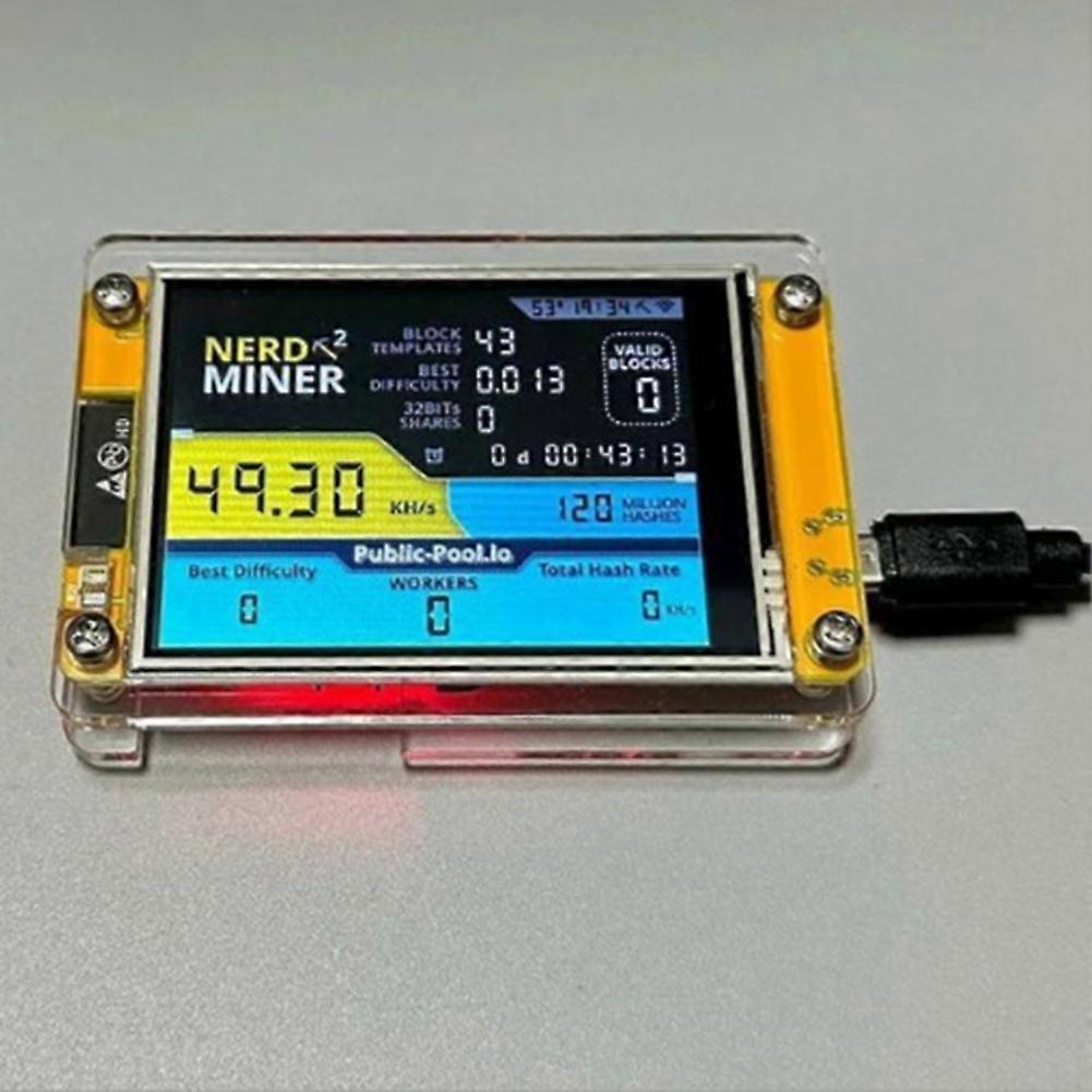 NerdMiner V2 2,8palcový displej BTC Solo Lottery Nerd Miner Crypto Bitcoin těžební stroj