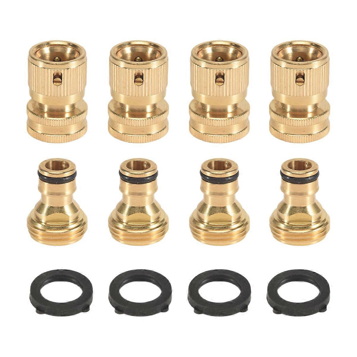 Thread Fitting No-Leak Water Hose Female and Male Adapter (4 Sets)