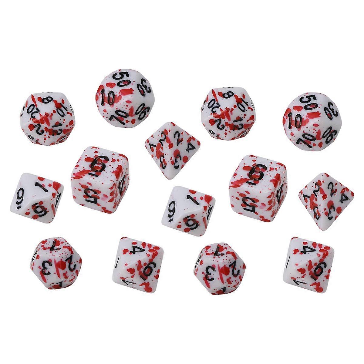 14 Pieces Blood Splatter Dice for RPG DND Role Playing Dice Games