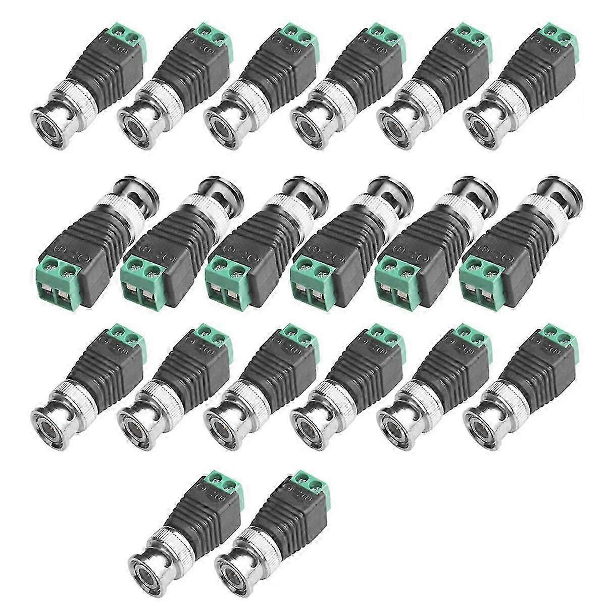 BNC αρσενικός συνδετήρας Balun ομοαξονικός Cat5 20Pcs στον αρσενικό συνδετήρα BNC για τον αρσενικό συνδετήρα BNC βιντεοκαμερών παρακολούθησης CCTV