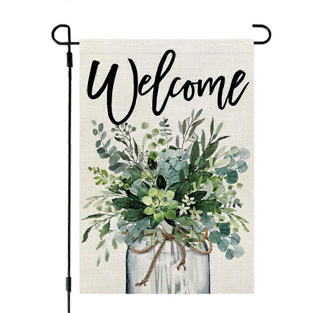 Spring Eucalyptus Mason Jar Garden Flag