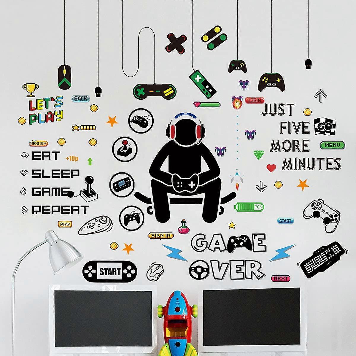 Wall Decals Removable Vinyl For Video Game Theme Game Room Bedroom Decor Matte Finish Various Sizes