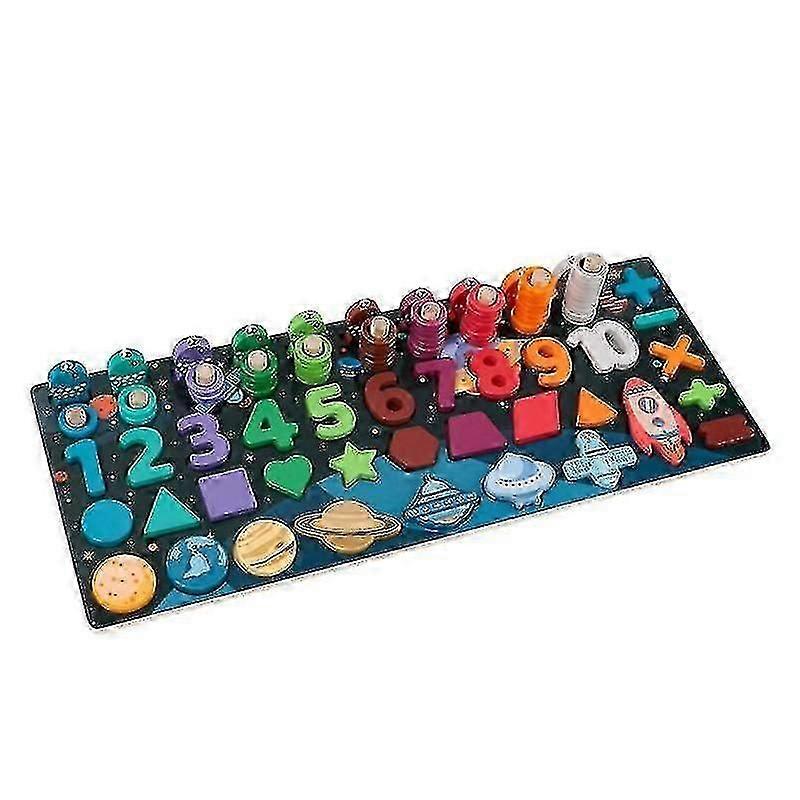 "Fishing Toys Children's Fishing Game Wooden Building Blocks Baby Cognitive Number Shape Busy Toys Math Toys"