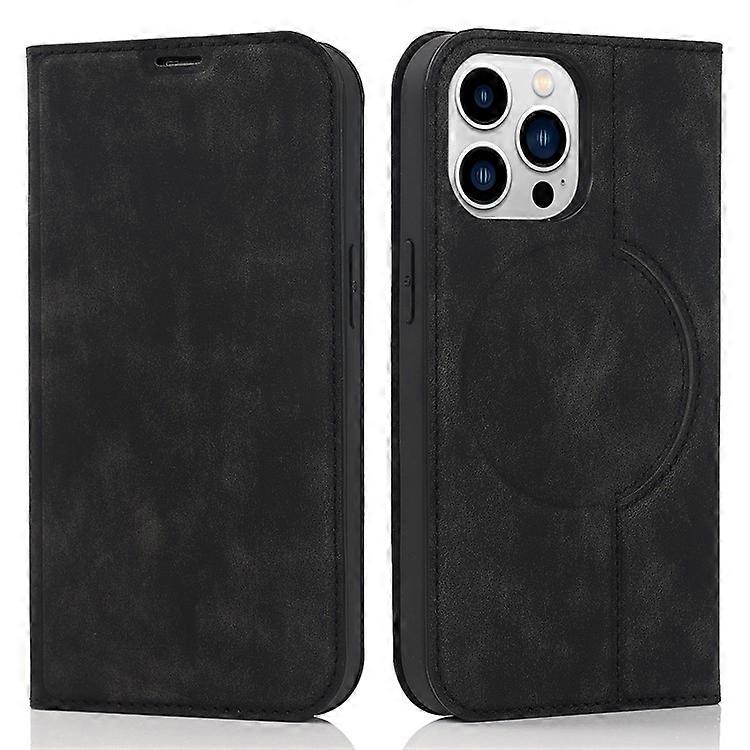 Compatible For iPhone 15 Pro Max Magnetic Phone Case PU Leather Shockproof Stand Cover