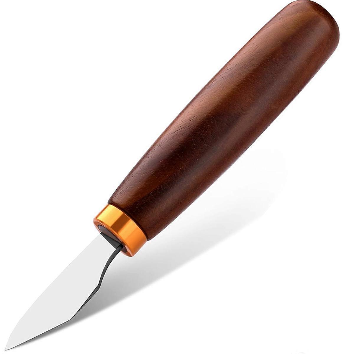 Leather Skiving Knife, Leather Knife with Smooth Wooden Handle
