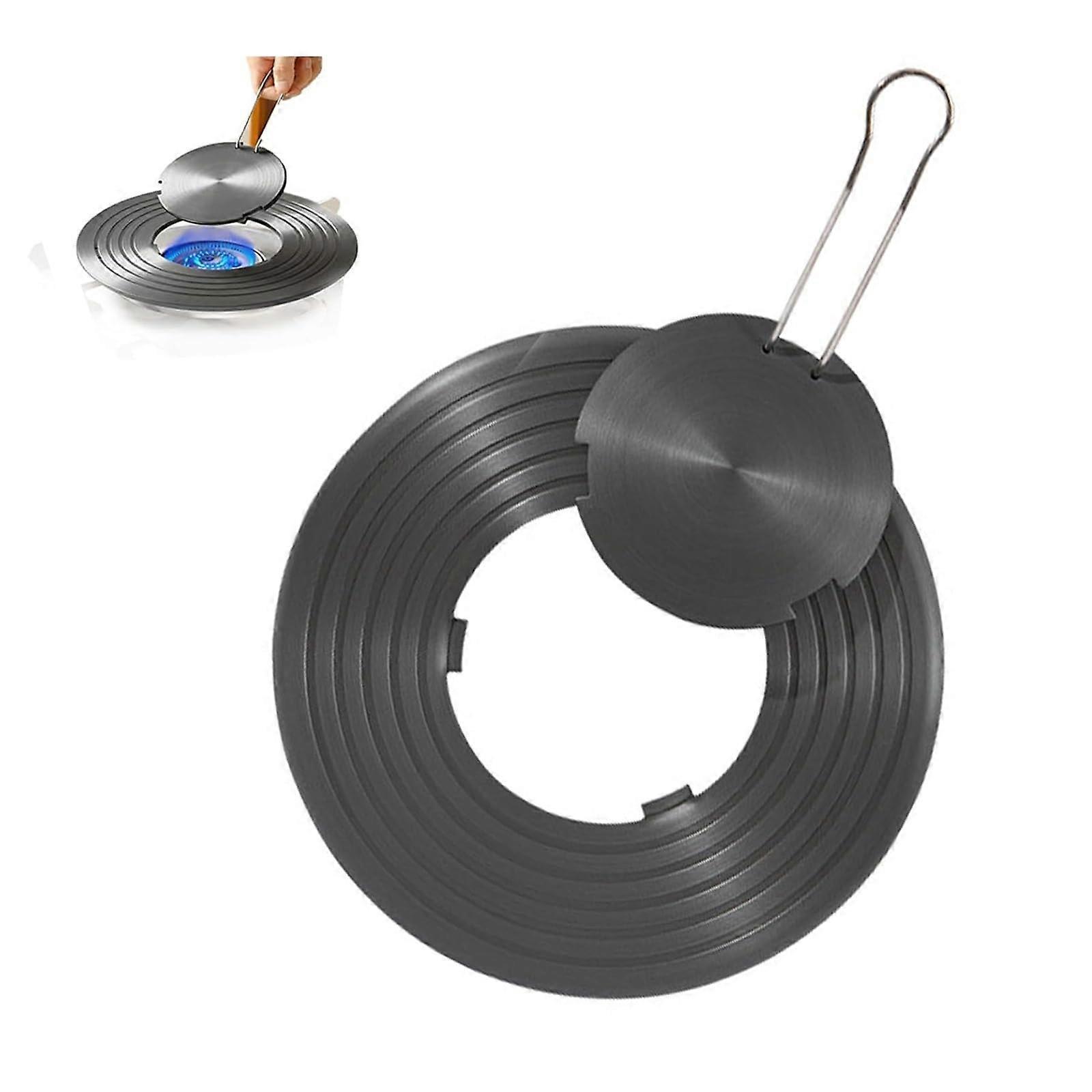 Heat Conduction Plate for Gas Stove, Aluminum Alloy Heat Baffle Diffuser with Removable Handle for Simmering and Cooking (1PCS)