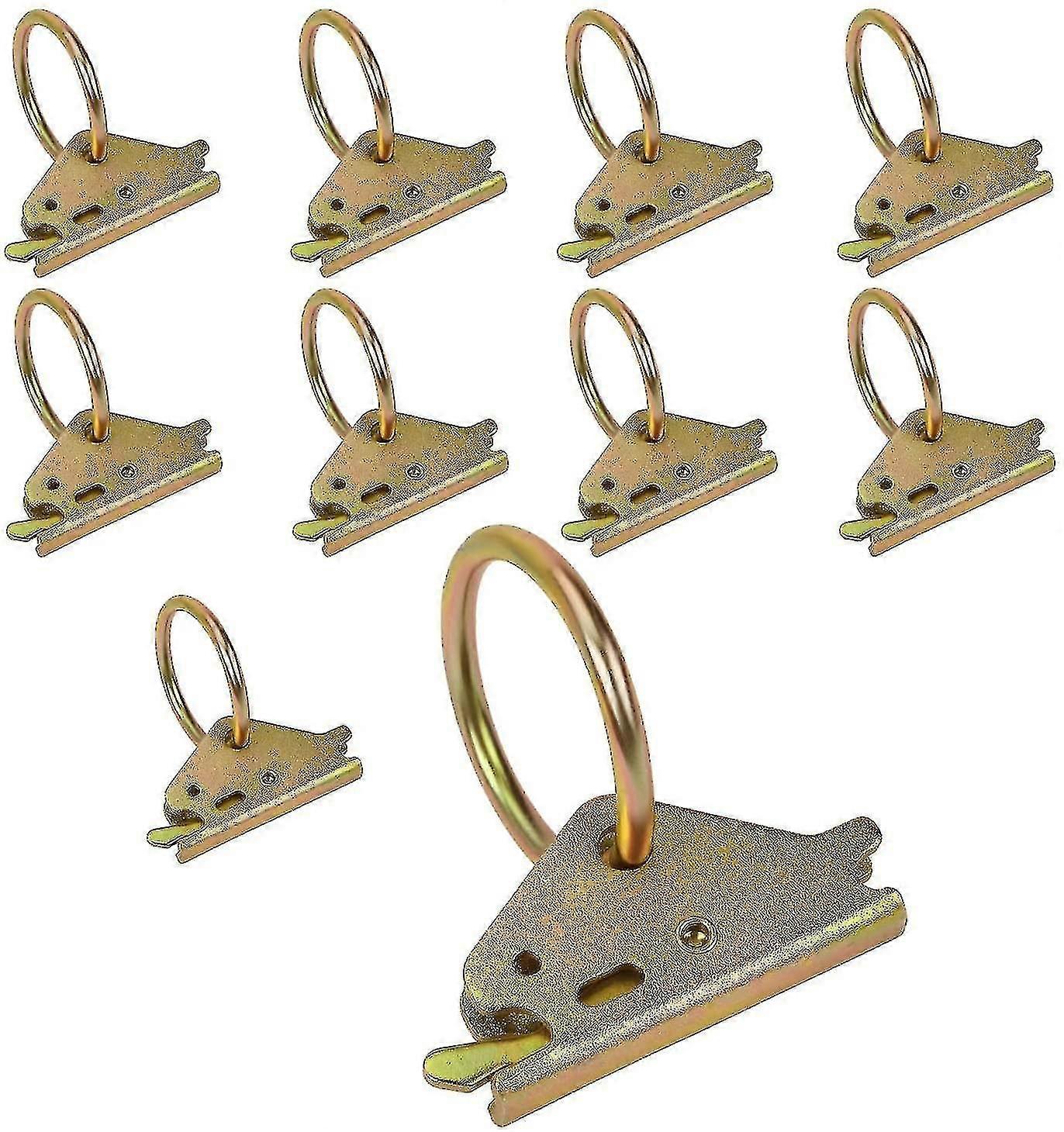 10pcsスチールEトラックOリングタイダウンアンカー、密閉された安全な貨物/