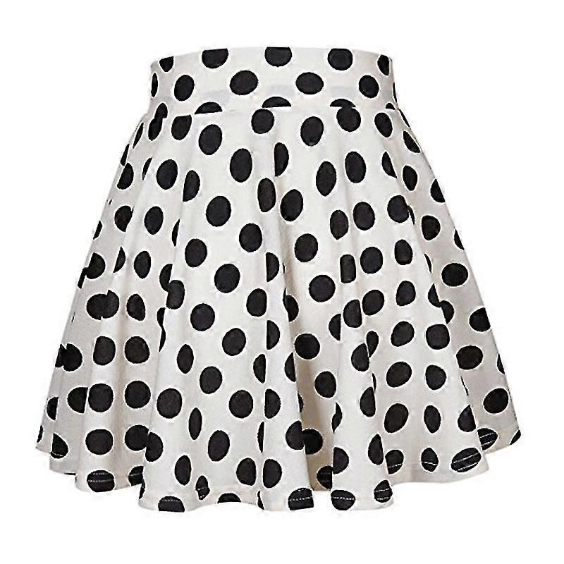 Gray Polka Dot Wool Pleated Skirt
