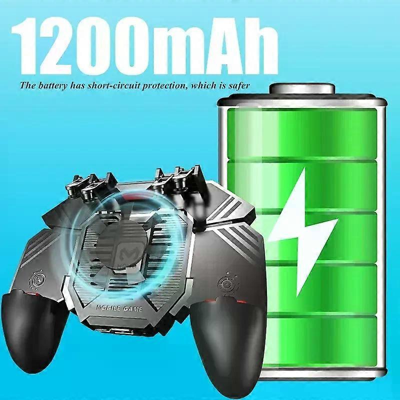 AK77 6 Fingers Game Trigger Phone Cooler Fan Game Controller L1 R1 Shooter Triggers Fire Joystick Game Pad compatible for IOS Android