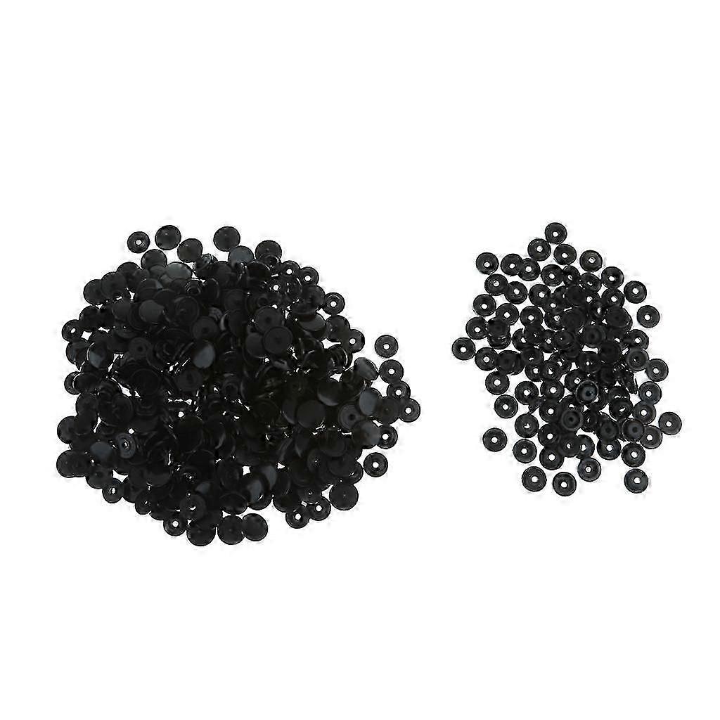 100 Sets Black Resin Snap Buttons Plastic Snaps Fasteners Press Studs Size T5