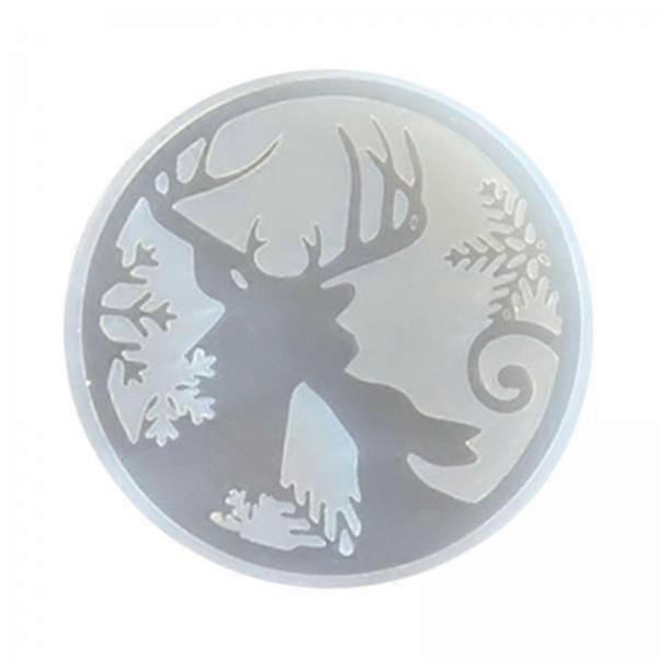 4x Christmas Coaster Model, Tray Ornament, Lightweight Silicone Model, Resin