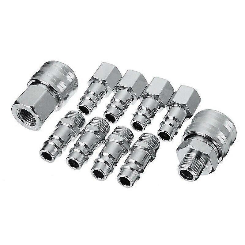 10PCS Euro 1/4'' BSP Air Line Fitting Hose Compressor Quick Release Connector