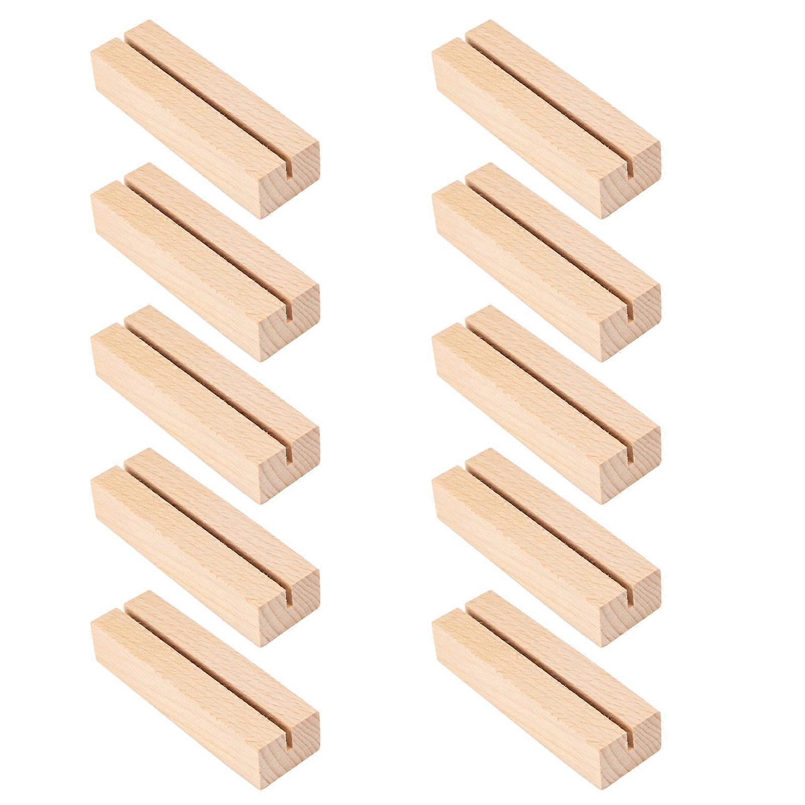 10 PCS Wood Place Card Holders Wood Sign Holders Table Number Holder Stands Name Card Holders for Wedding Table Setting