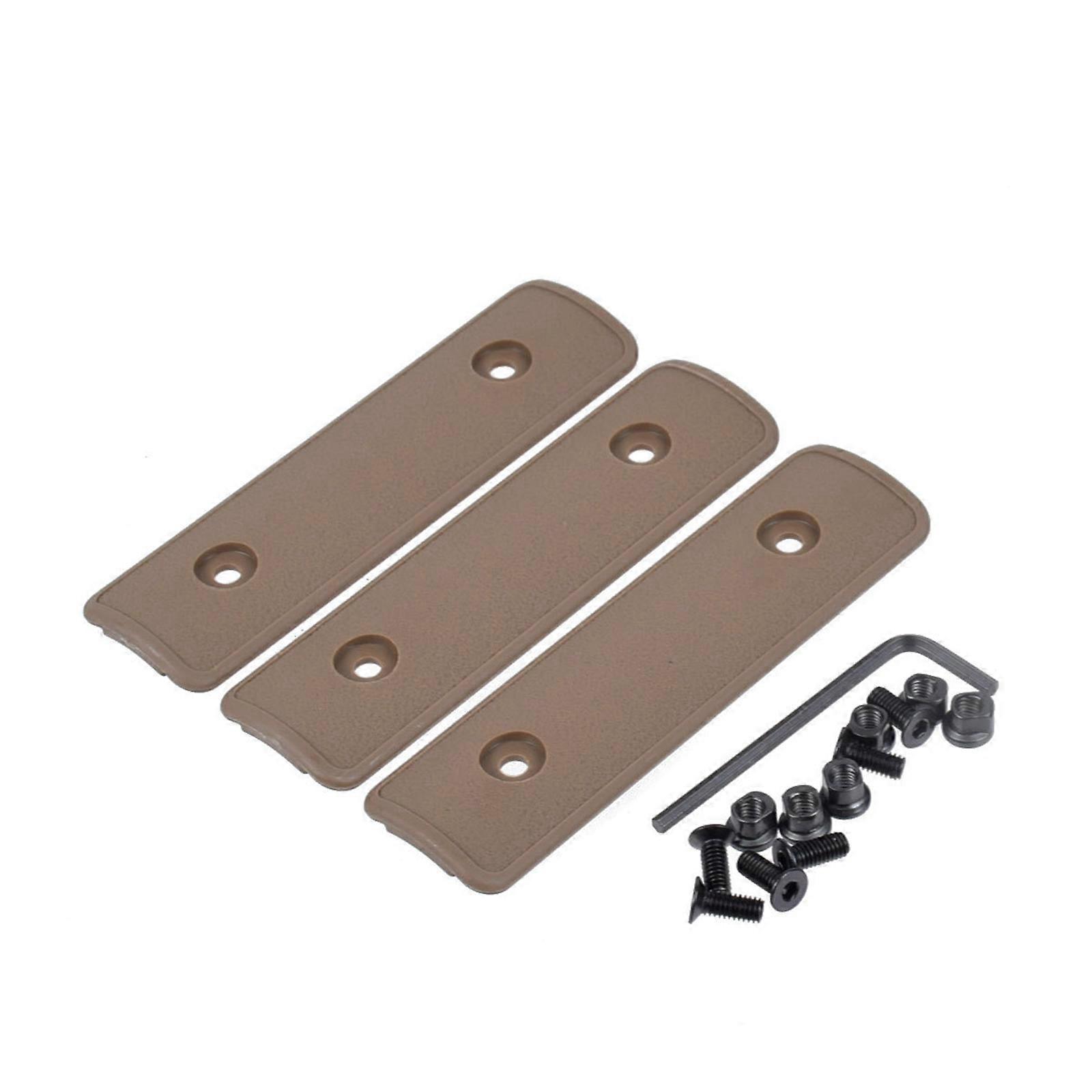 3Pcs Rail Panels Easy Installation Rail Covers with Screws and Installing Accessories for Hunting Sport TAN