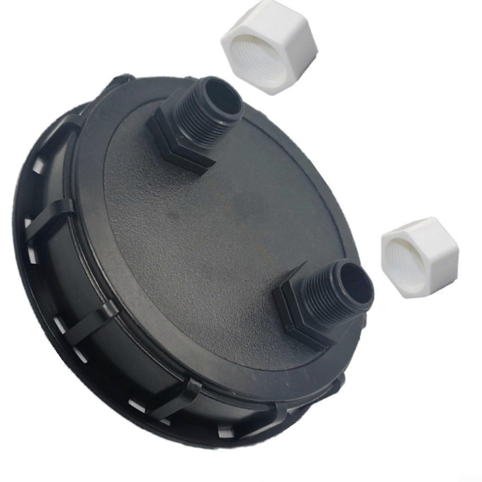 IBC Vent Cap Adapter, 163 mm Diameter, 2.5 cm External Thread, Two-Hole Access Cap for Liquids