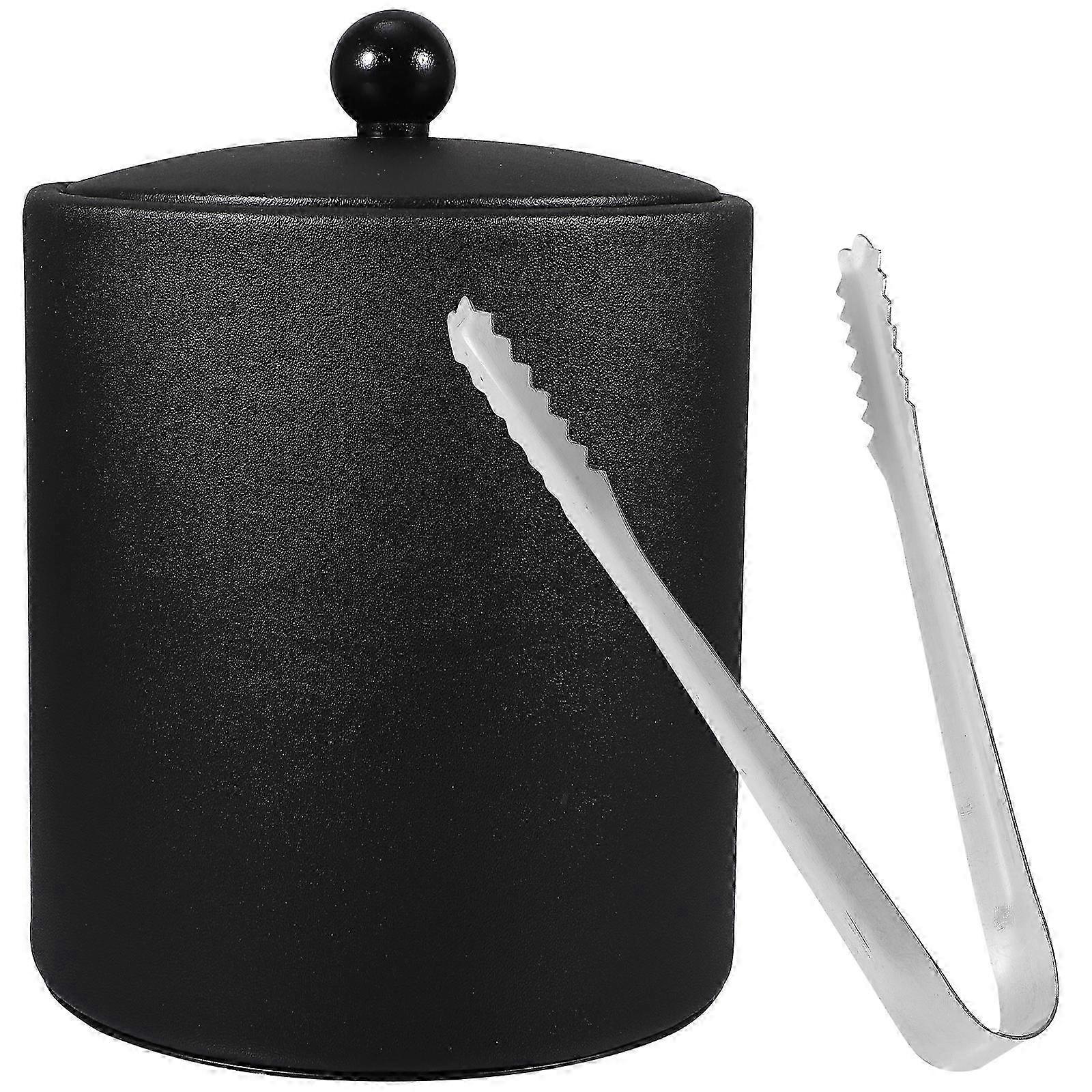 1PCステンレス鋼アイスバケツ厚みのあるシャンパンワインクーラー18.5X14CMブラック