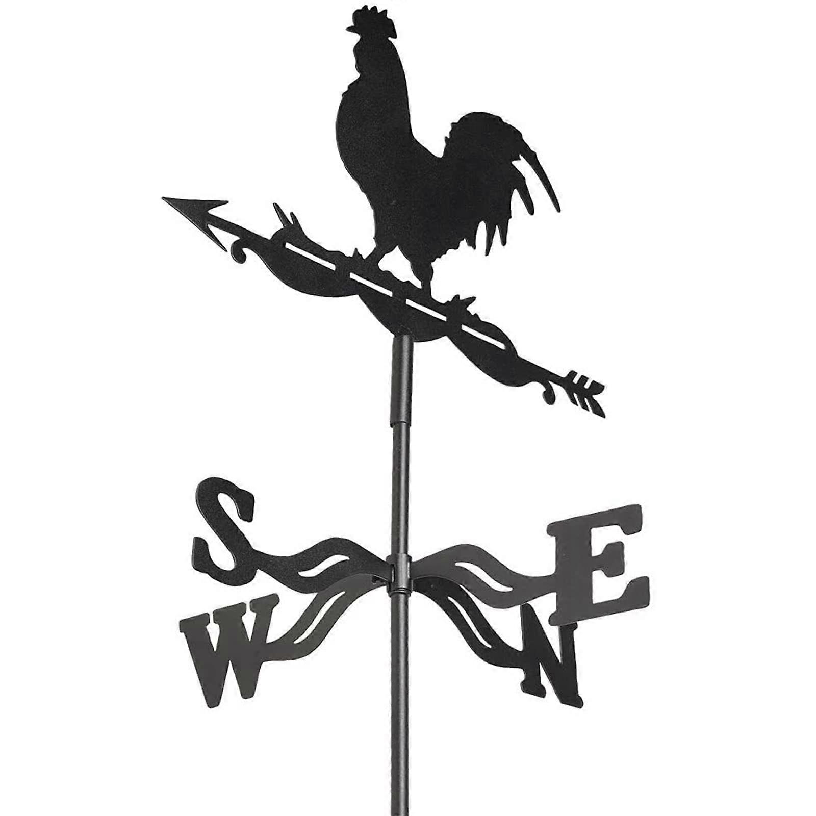 Weather Vane with Rooster Ornament, Garden Measuring Tool for Flat Roofs, Wind Direction Indicator, Easy to Use