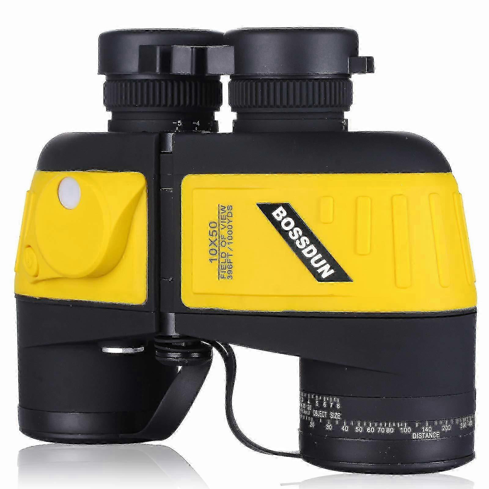 10x50 Military Binoculars, Wide Field Marine Binoculars with Rangefinder and Compass for Navigation, Suitable for Boating, Fishing, Water Sp