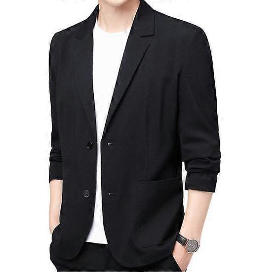 Men Suit Coat Double Buttons Cardigan Solid Color Patch Pockets Straight Long Sleeve Lapel Notch Collar Formal Business Suit Jacket