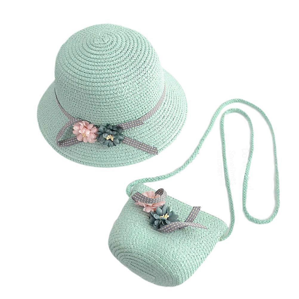 Little Girl Vacation Set, Straw Hat with Crossbody Bag for Multiple Occasions