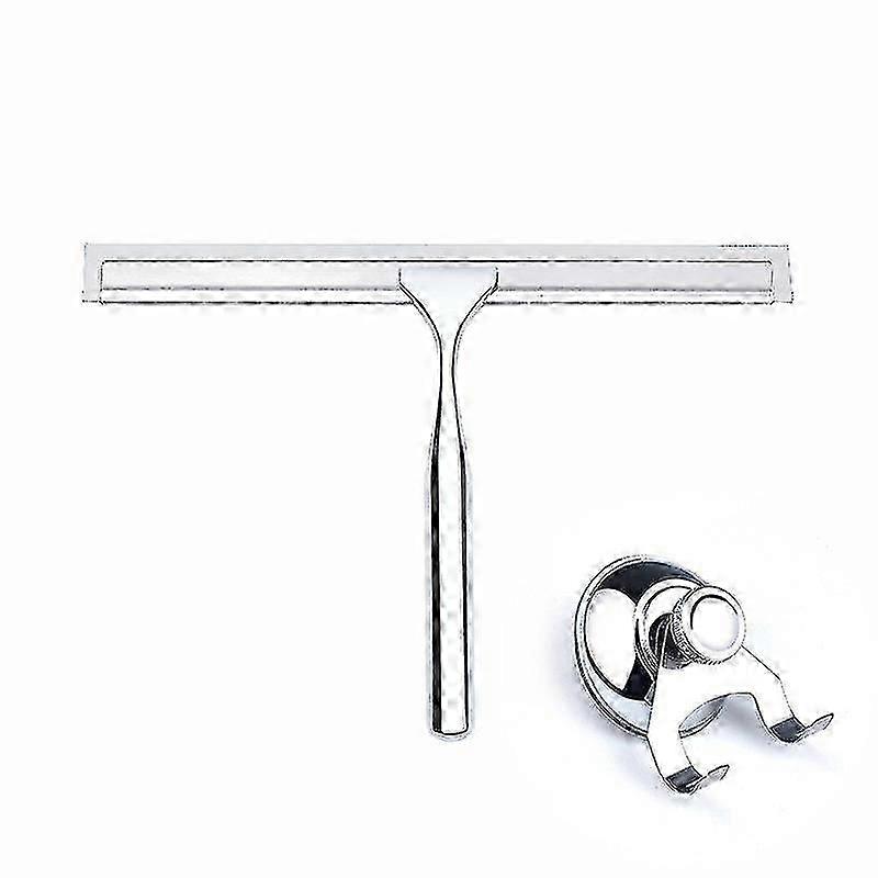 سبائك الزنك الفولاذ المقاوم للصدأ الزجاج ممسحة الزجاج مكشطة تنظيف مكشطة ممسحة مكشطة الحمام ، ممسحة بيضاء مع شفط كأس هوك