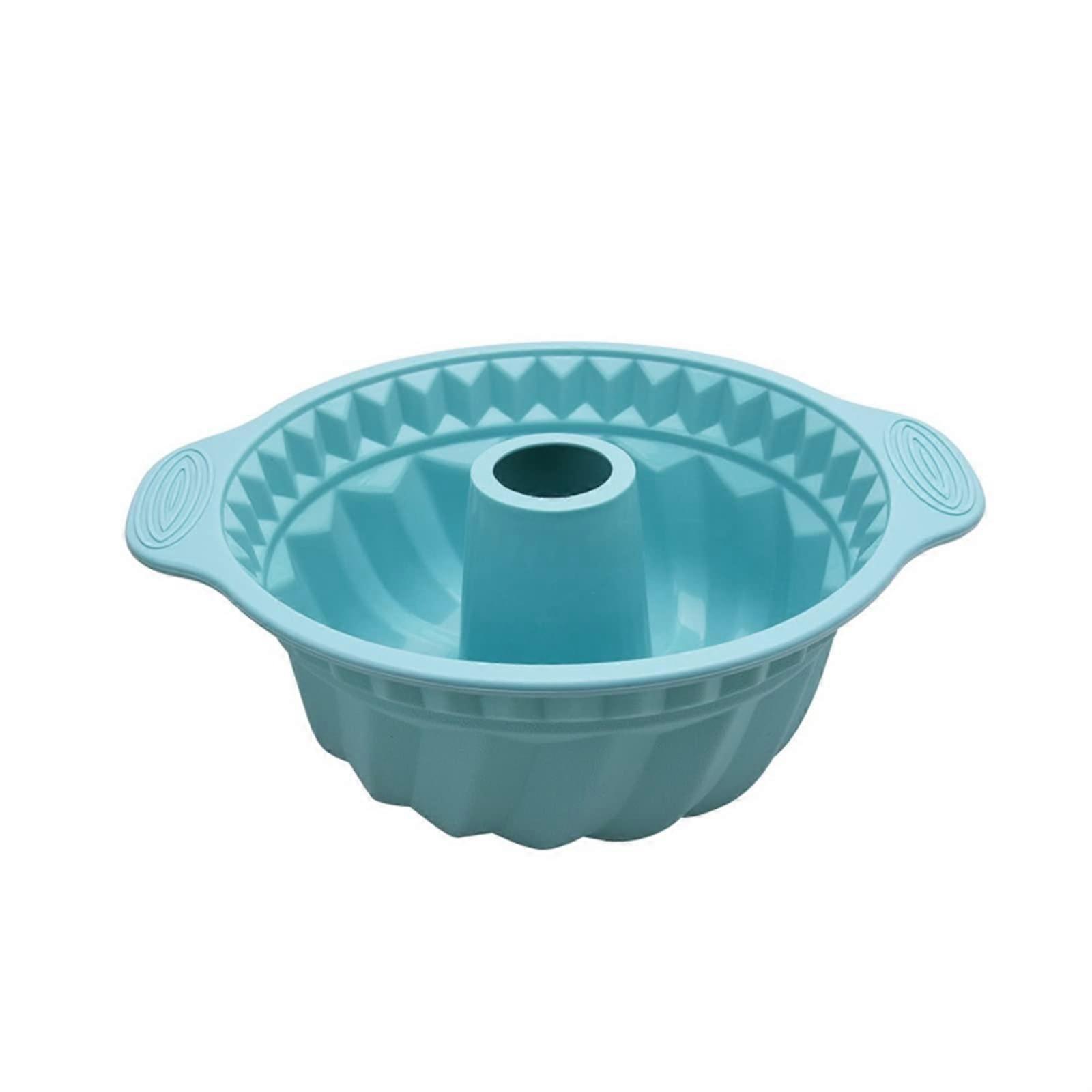 Ring Cake Mold, Reusable High Temperature Resistant Fondant Baking Mould (Blue)
