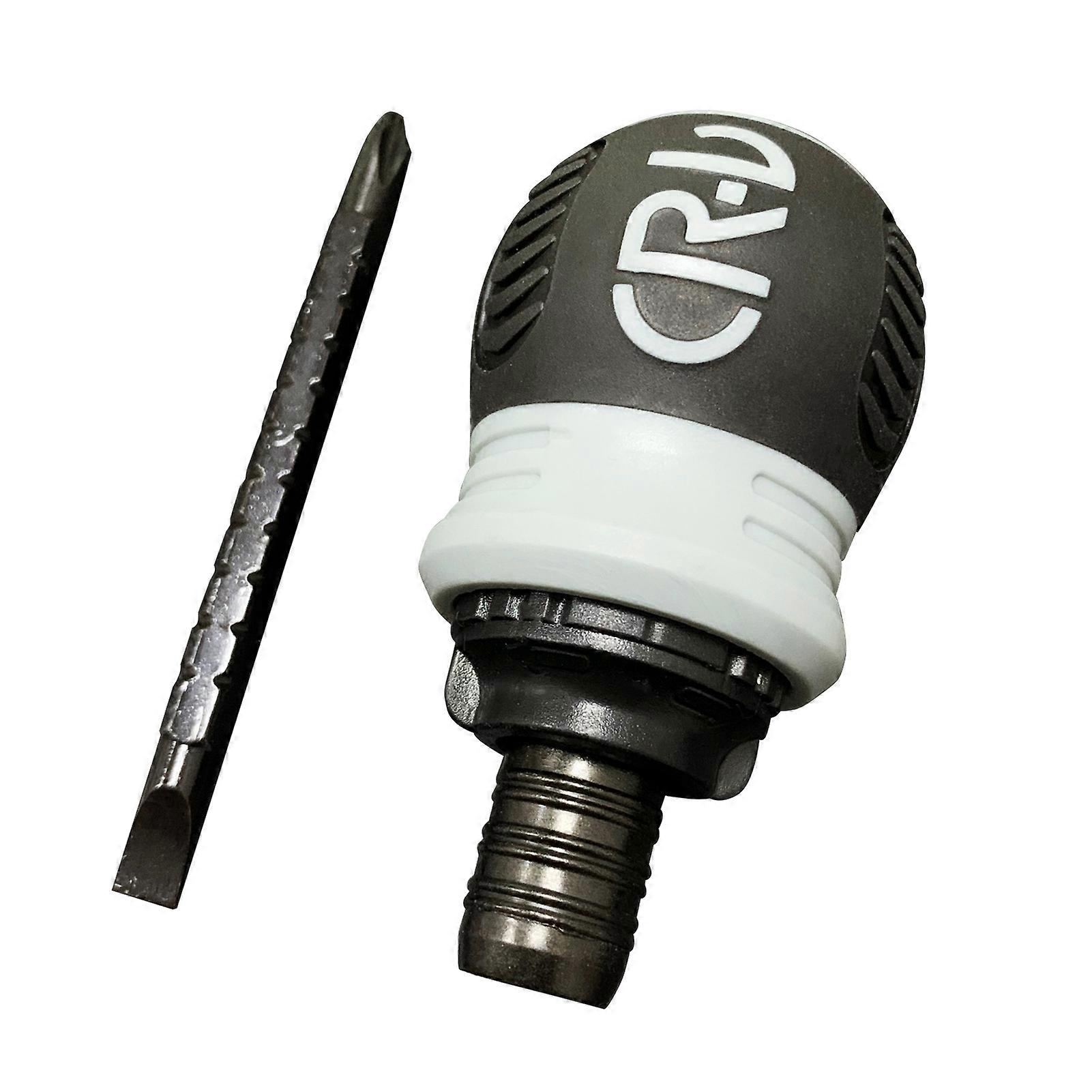Short & Portable Telescoping Ratcheting Screwdriver with Slotted and Cross Dual - end for Electronics Home Maintenance