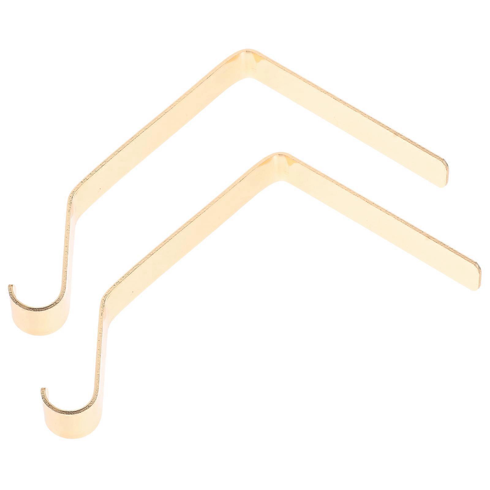 Stocking Hanging Hook Mantel Shelf Stocking Hangers Home School Office Use Break Resistance Golden 2Pcs
