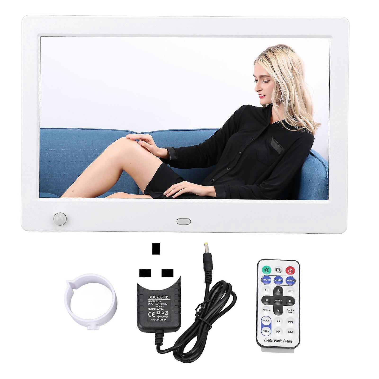 10" Digital Photo Frame, 1024x600 LED, Motion Sensor, Remote Control, GB Plug